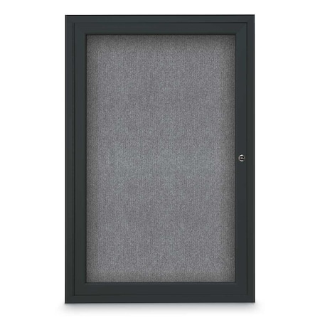 UNITED VISUAL PRODUCTS Sliding Door Indoor Enclosed Corkboard, 7 UV9028ACSH-BRONZE-RUBBER
